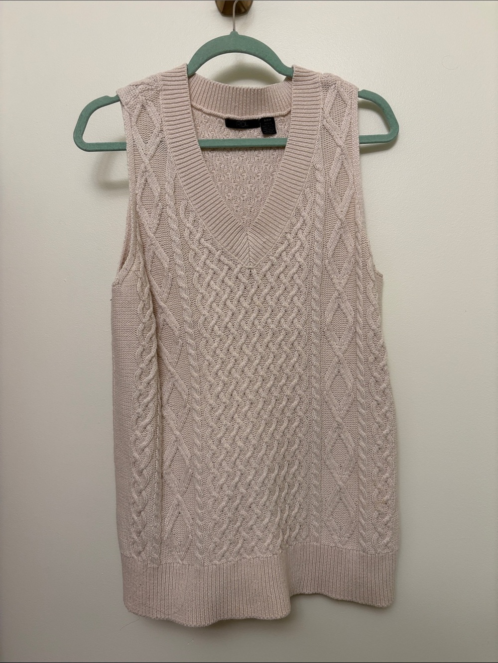 Cream Cable Knit Sweater MiniDress/Vest